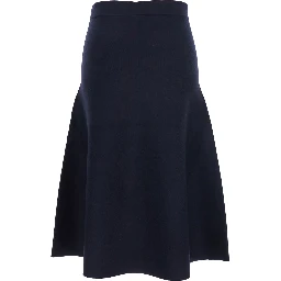 Giusy Black Flared Skirt with Elastic Waist in Viscose Blend Woman