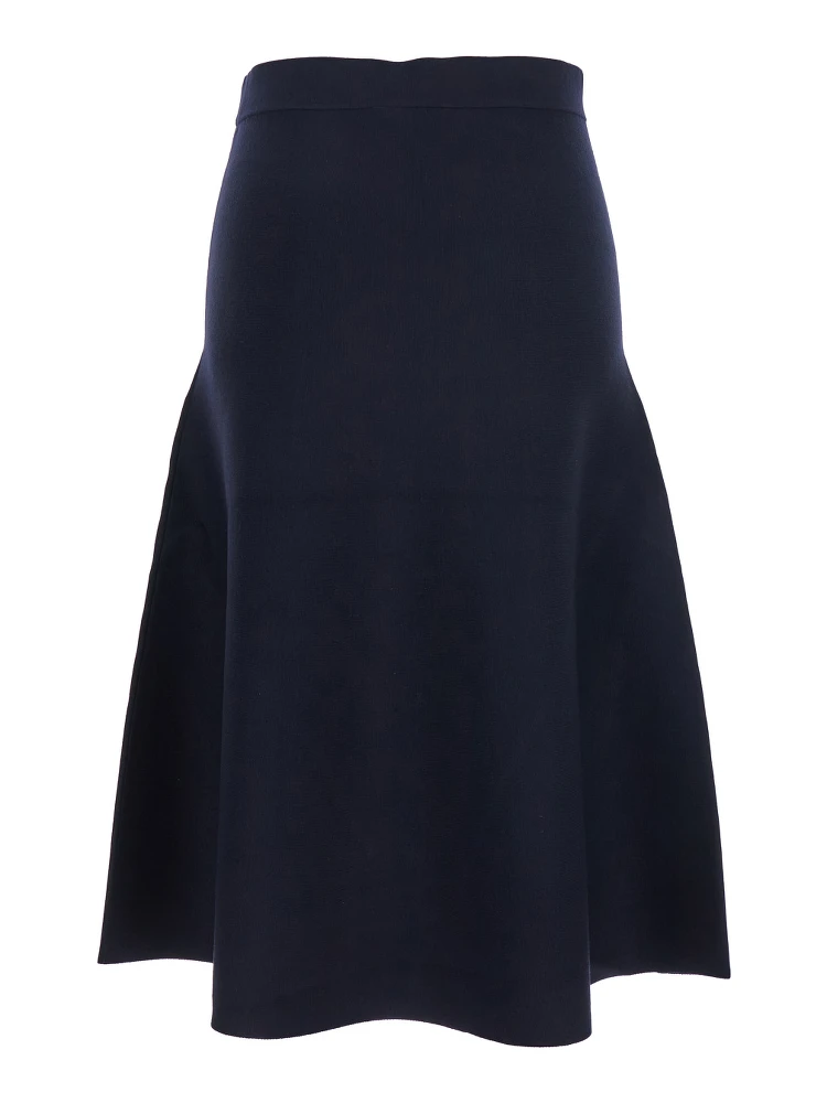 Giusy Black Flared Skirt with Elastic Waist in Viscose Blend Woman alternative