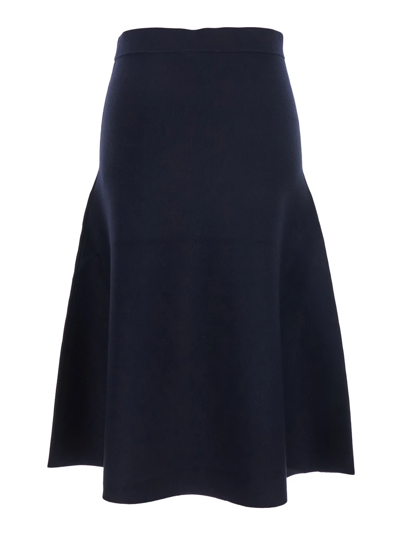 Giusy Black Flared Skirt with Elastic Waist in Viscose Blend Woman