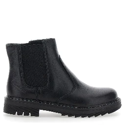 Black Ankle Boots with Side Logo in Nubuck Leather Girl