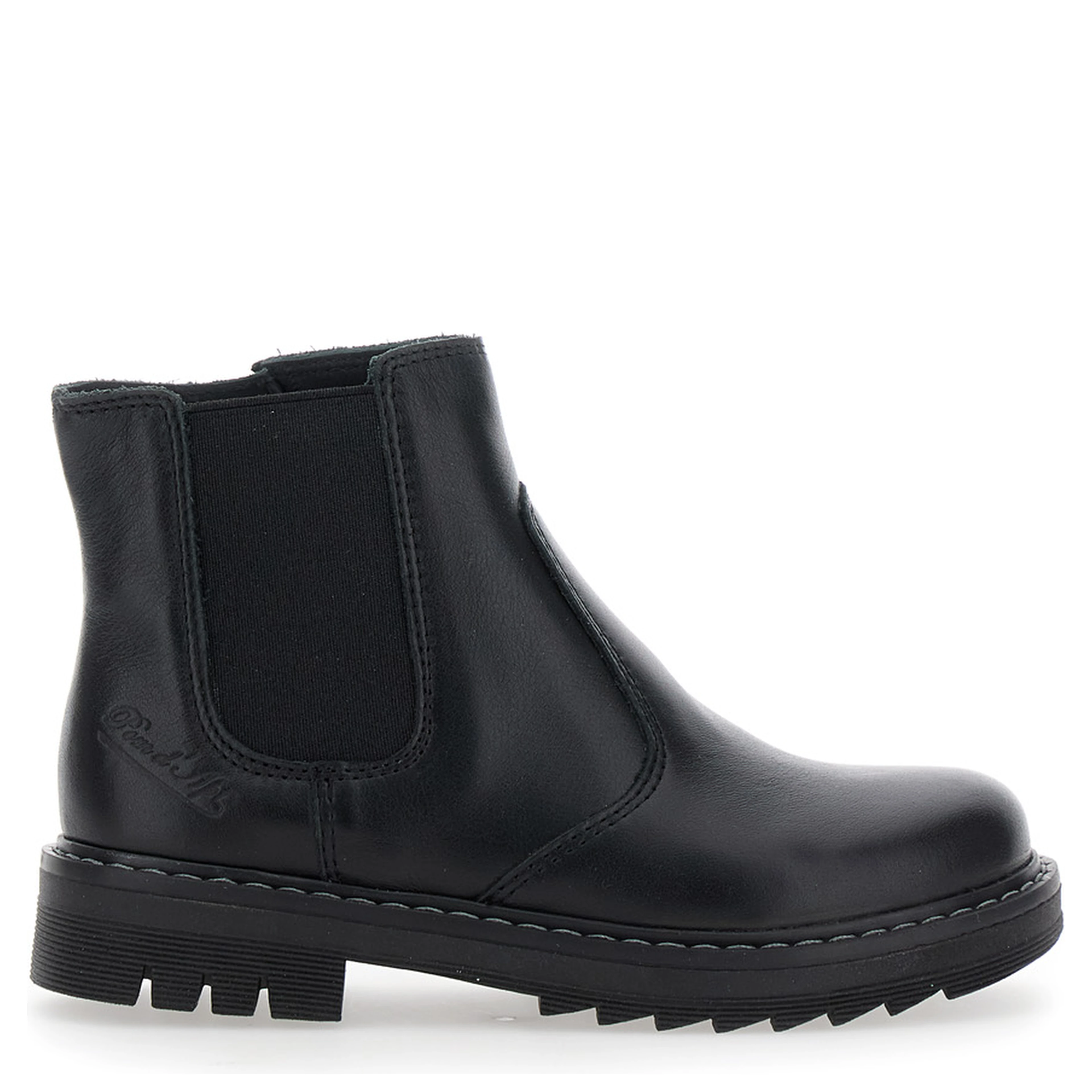 Black Ankle Boots with Side Logo in Nubuck Leather Girl