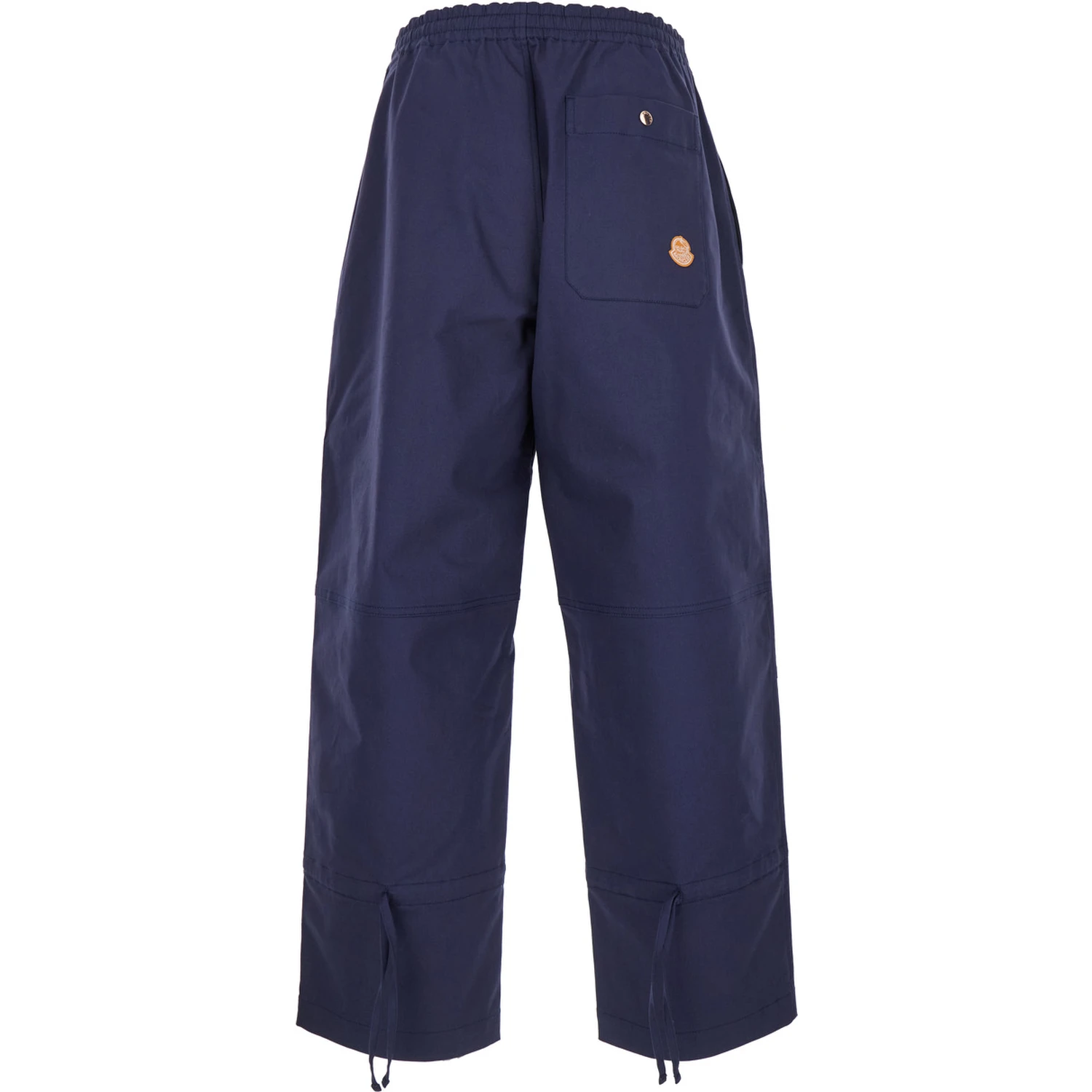 Blue Pants with Elastic Waist and Logo Patch on the Rear in Cotton Stretch Man