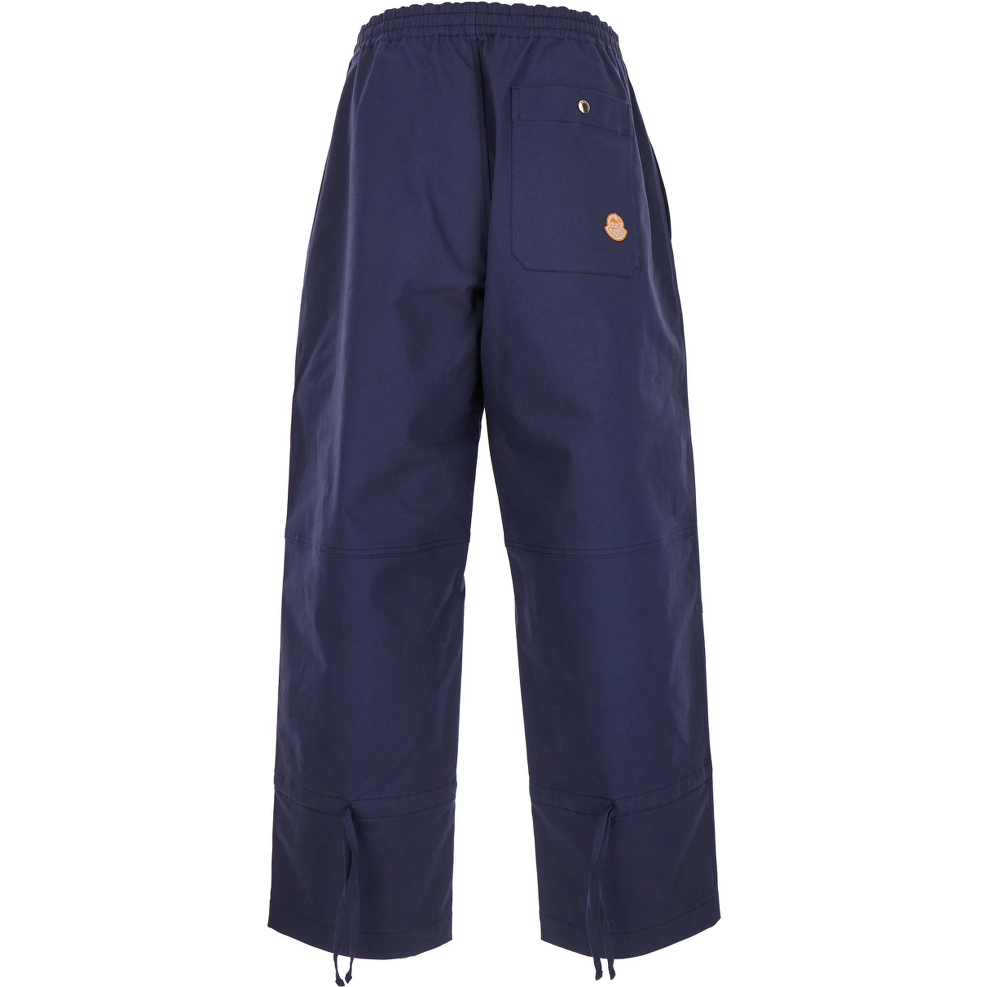 Blue Pants with Elastic Waist and Logo Patch on the Rear in Cotton Stretch Man