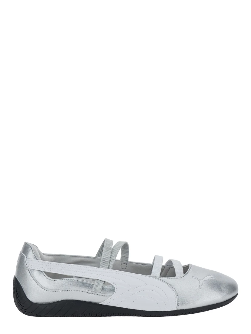 Speedcat Metallic Ballet Shoes with Elastic Band and Logo on the Front in Tech Fabric Woman
