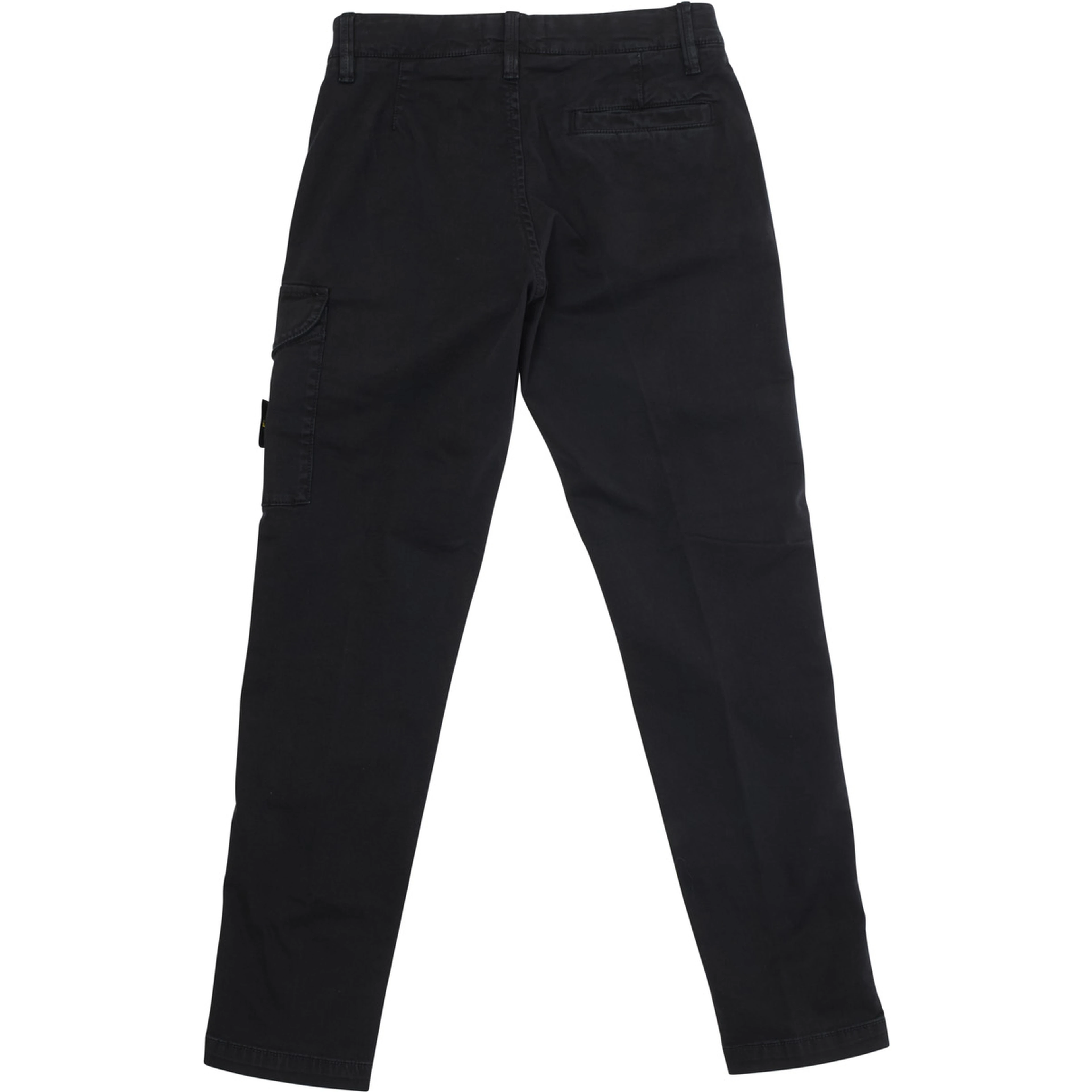 Black Pants with One Cargo Pocket on the Front and Logo Patch on the Front in Cotton Stretch Boy