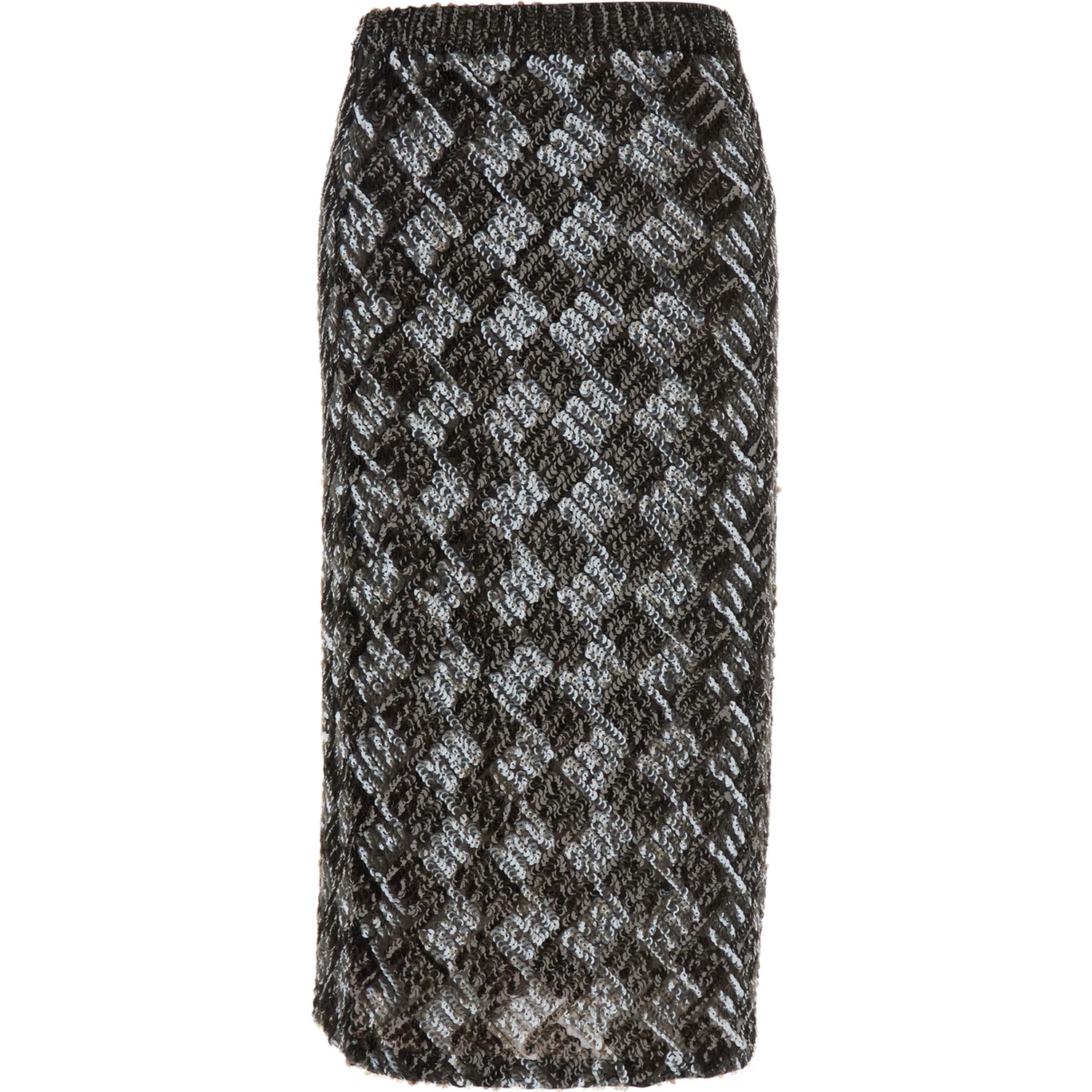 Brown Skirt with All-Over Sequins in Fabric Woman