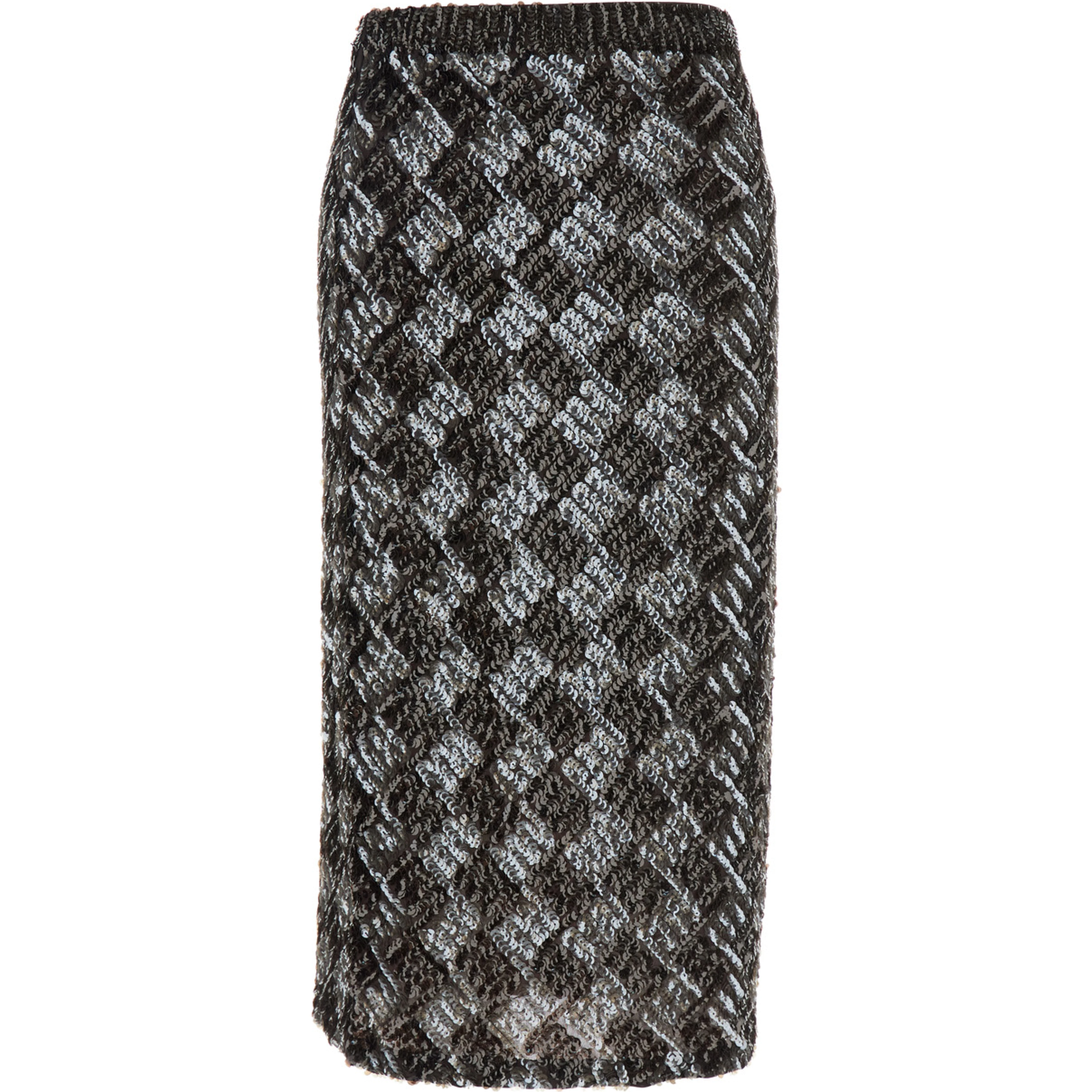 Brown Skirt with All-Over Sequins in Fabric Woman