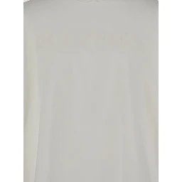 White Crewneck T-Shirt with Front Logo Print in Cotton Man