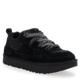 Lo Lowmel Black Sneakers with Mesh Inserts and Logo on the Side in Suede Man