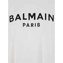 White Crewneck T-Shirt with Logo Lettering on the Front in Cotton Man