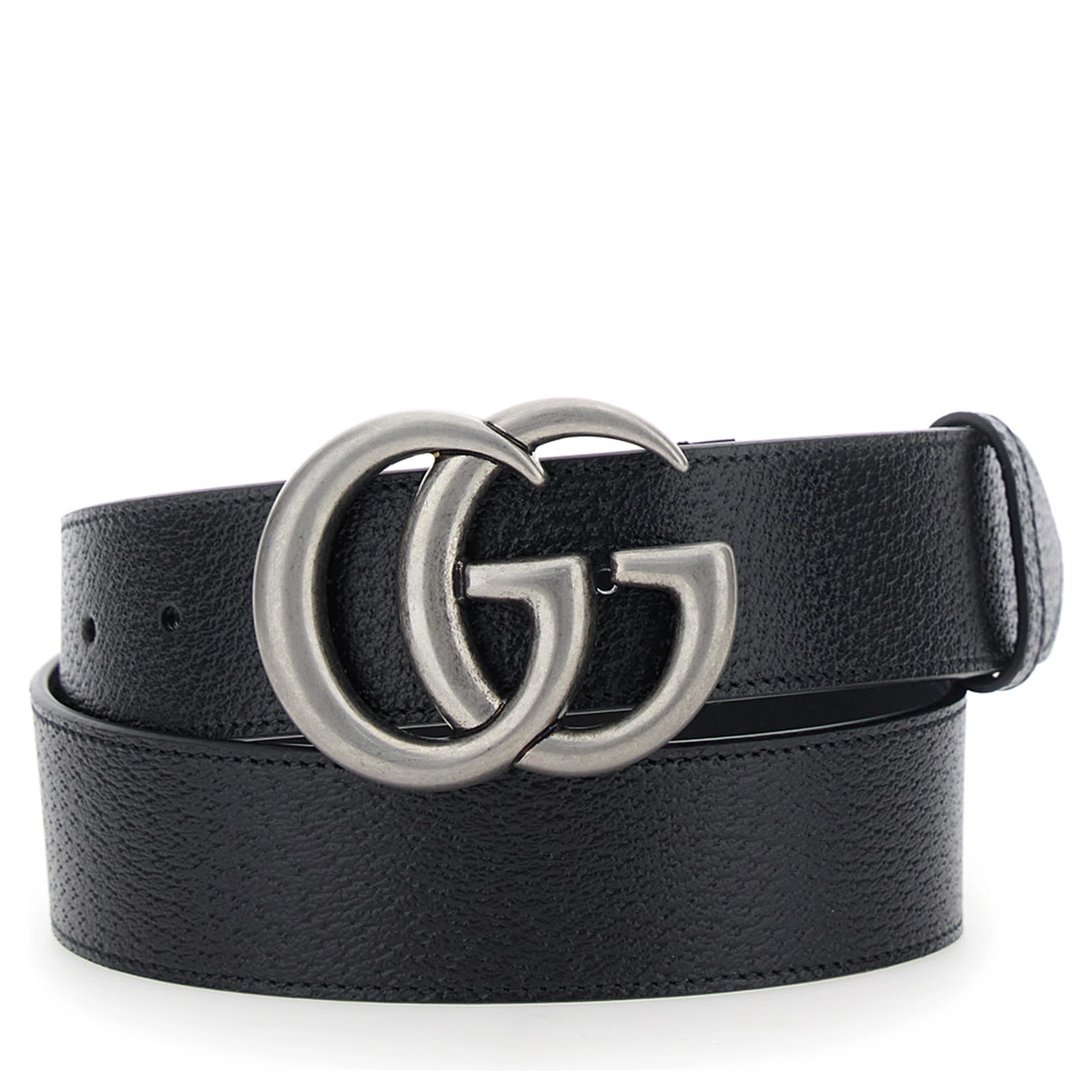Black Belt with GG Buckle in Leather Man