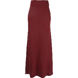 Bordeaux Long Skirt  with Volant Detail at the End in Satin Woman