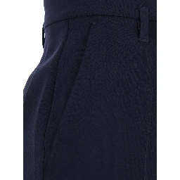 Alabama Blue Pants with Belt Loops and Wide Leg in Tech Fabric Woman