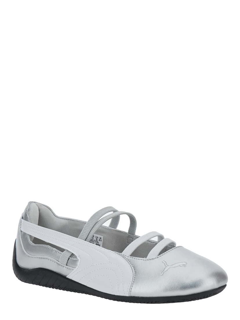 Speedcat Metallic Ballet Shoes with Elastic Band and Logo on the Front in Tech Fabric Woman