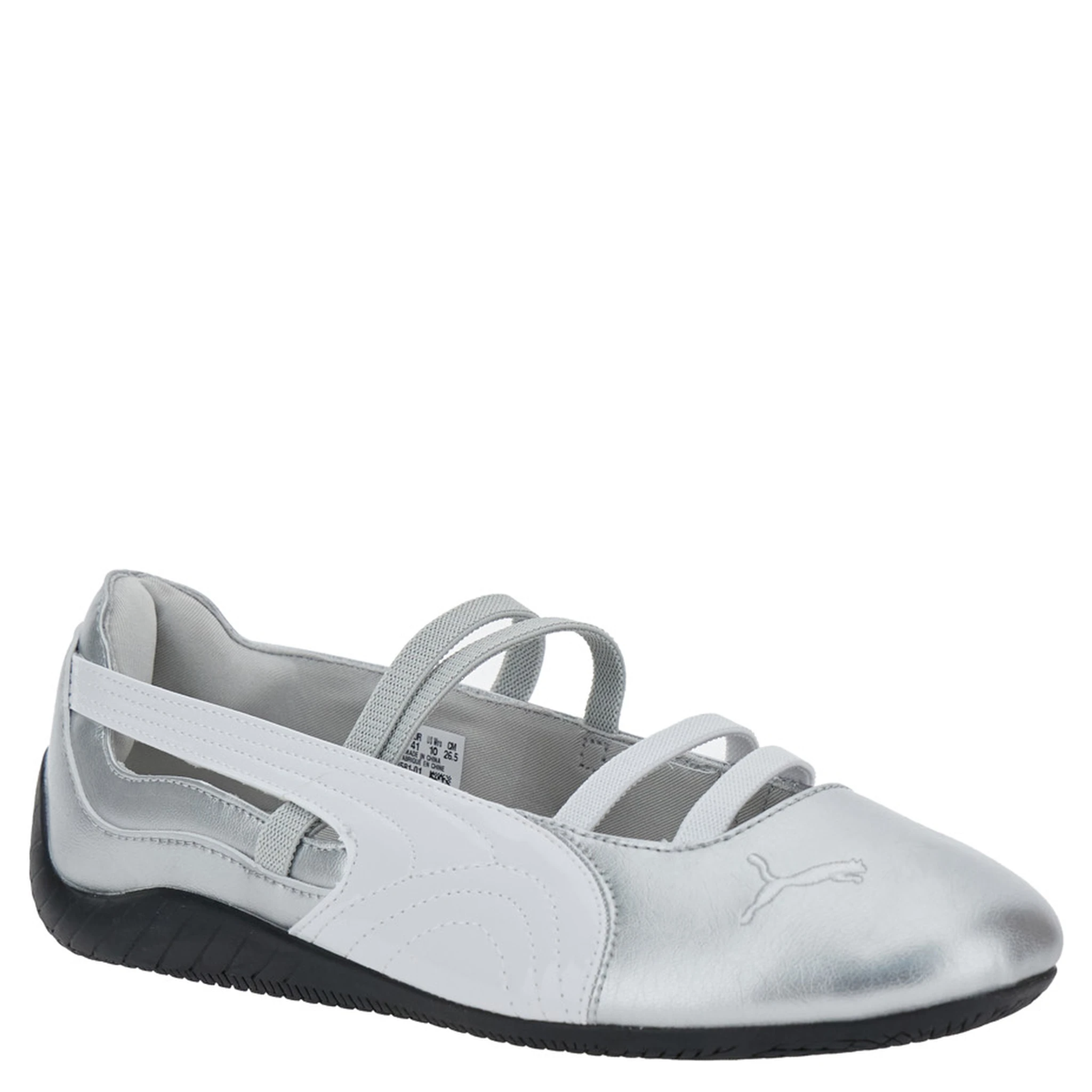 Speedcat Metallic Ballet Shoes with Elastic Band and Logo on the Front in Tech Fabric Woman
