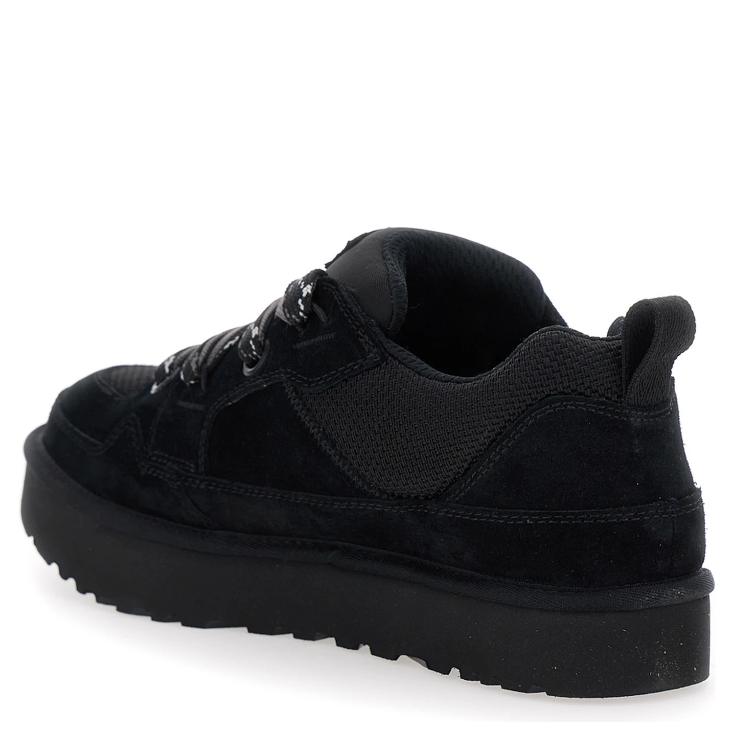 Lo Lowmel Black Sneakers with Mesh Inserts and Logo on the Side in Suede Man