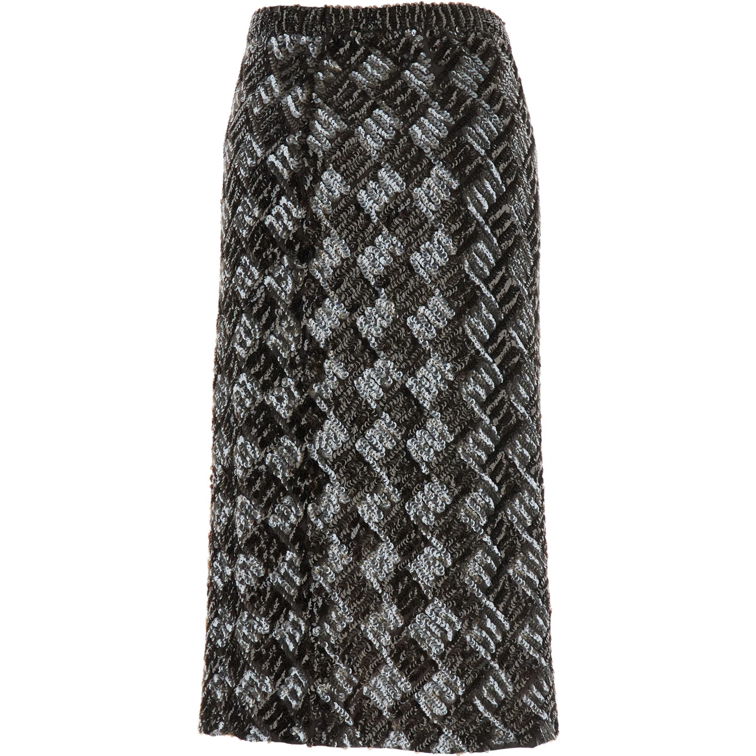 Brown Skirt with All-Over Sequins in Fabric Woman