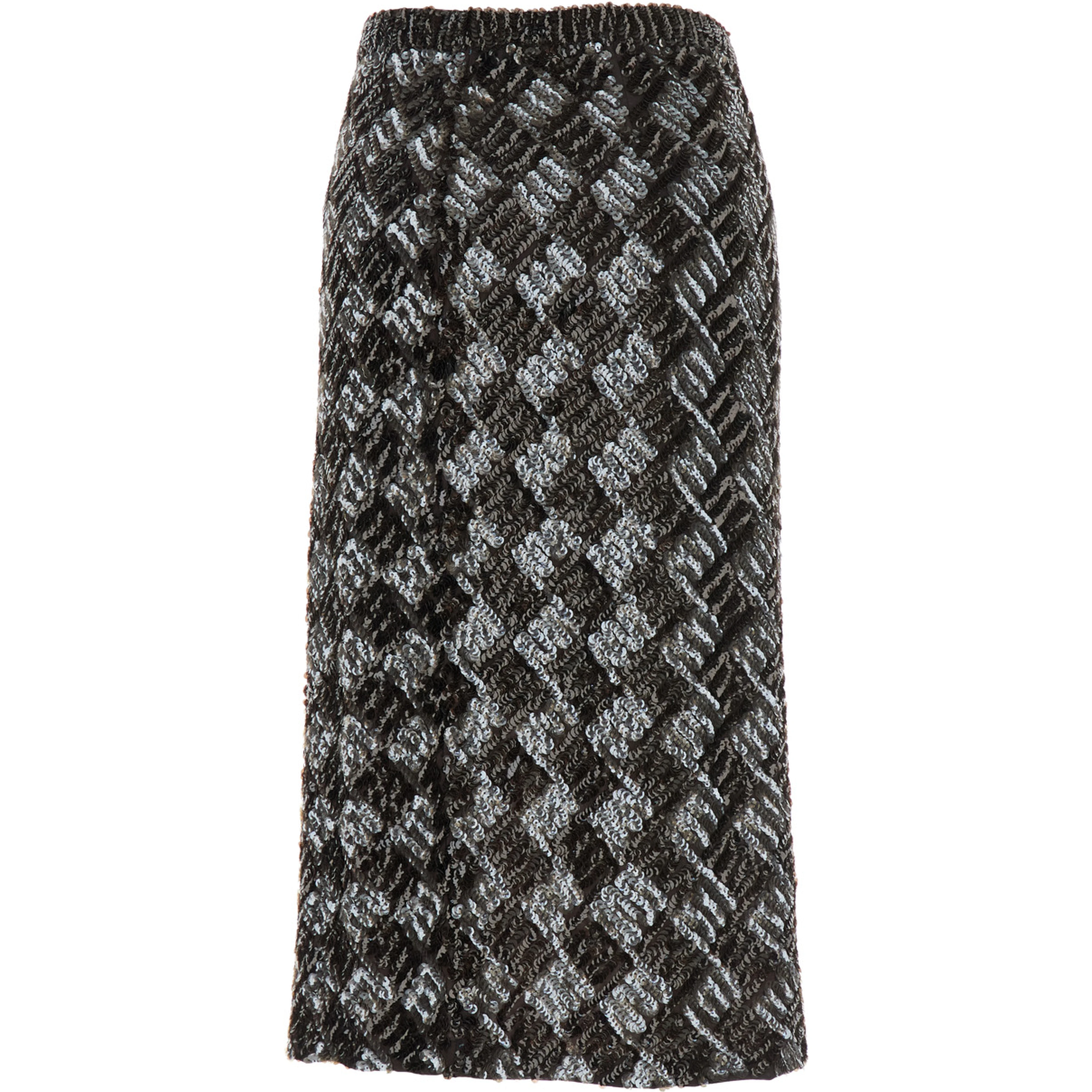 Brown Skirt with All-Over Sequins in Fabric Woman