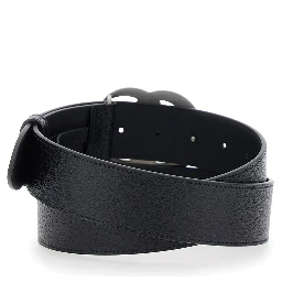 Black Belt with GG Buckle in Leather Man