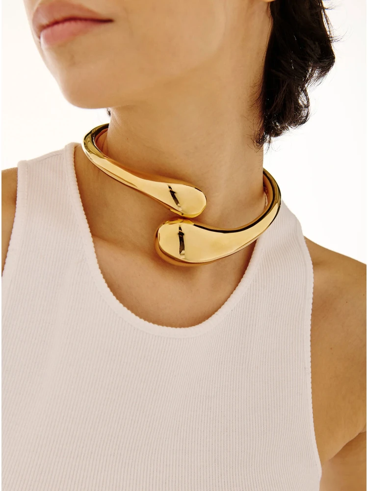Isa Metallic Choker in Gold Plated Bronze Woman alternative