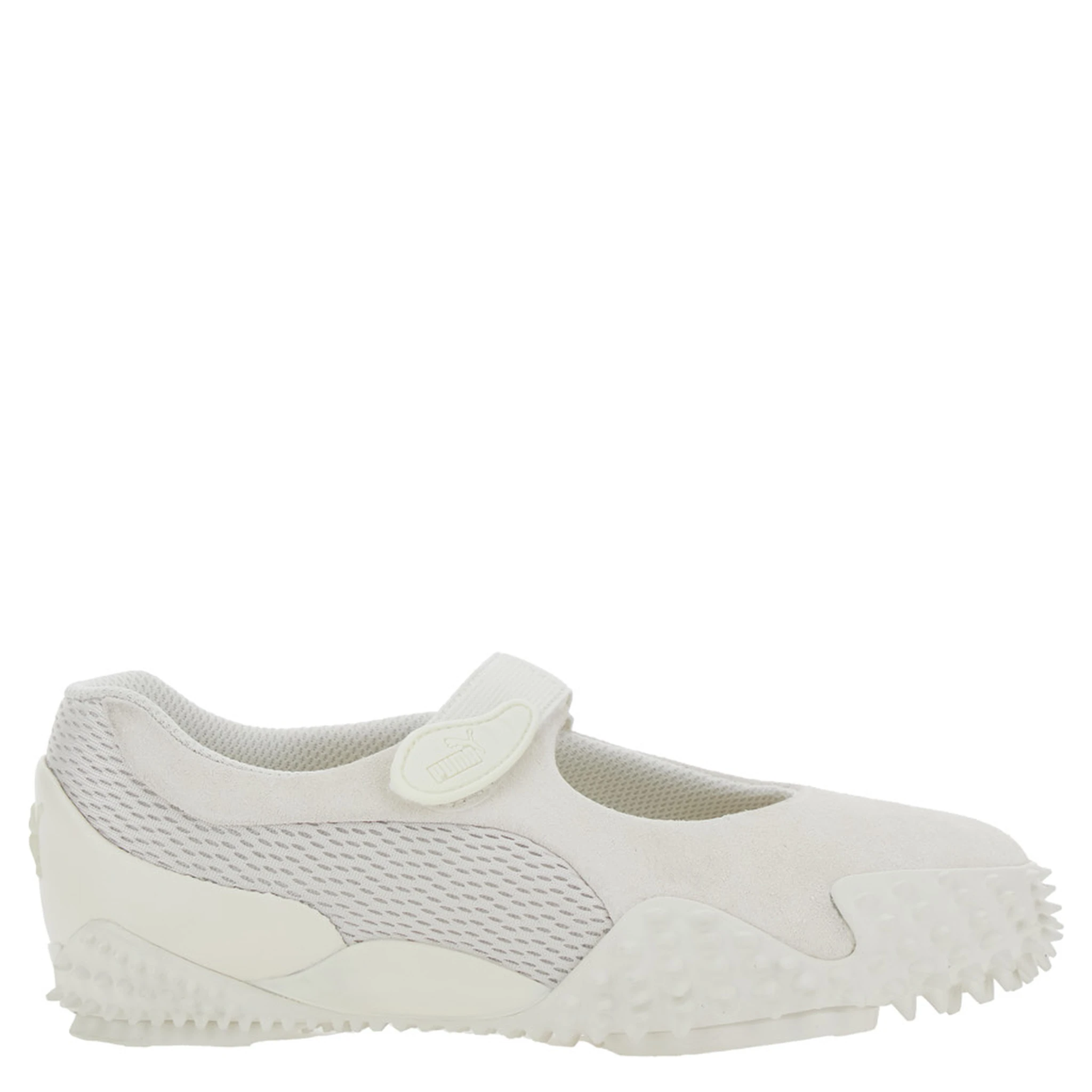 Mostro Fey White Sneakers with Touch-Strap Closure and Rubber Sole with Cleats in Suede and Mesh Man