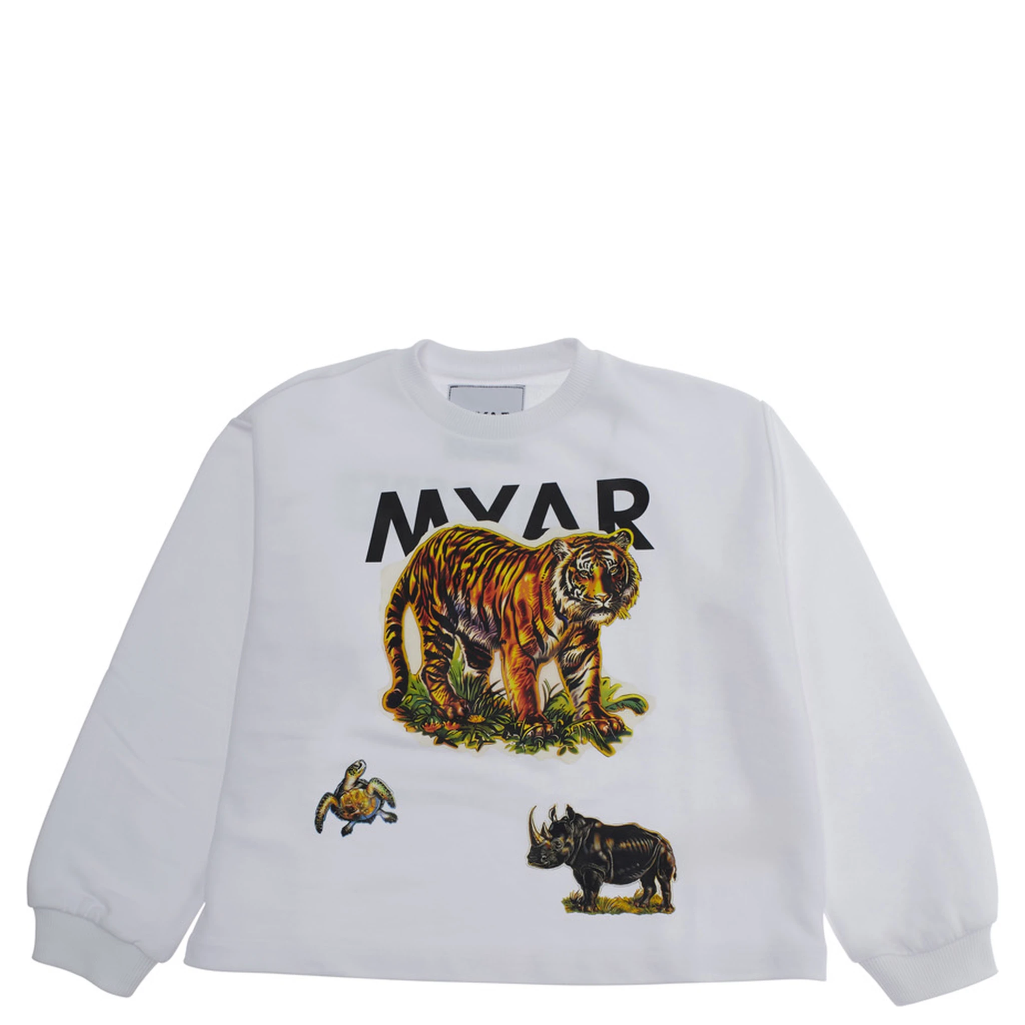 White Sweatshirt with Logo Print on Front and Rear in Cotton Boy