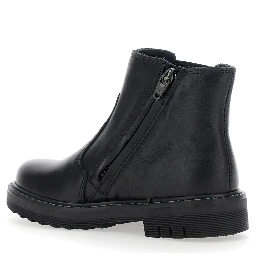 Black Ankle Boots with Side Logo in Nubuck Leather Girl
