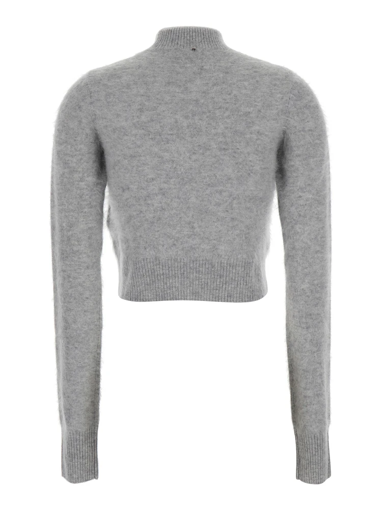 Gubbio Grey Cropped Sweater with High Neck in Cashmere Woman alternative