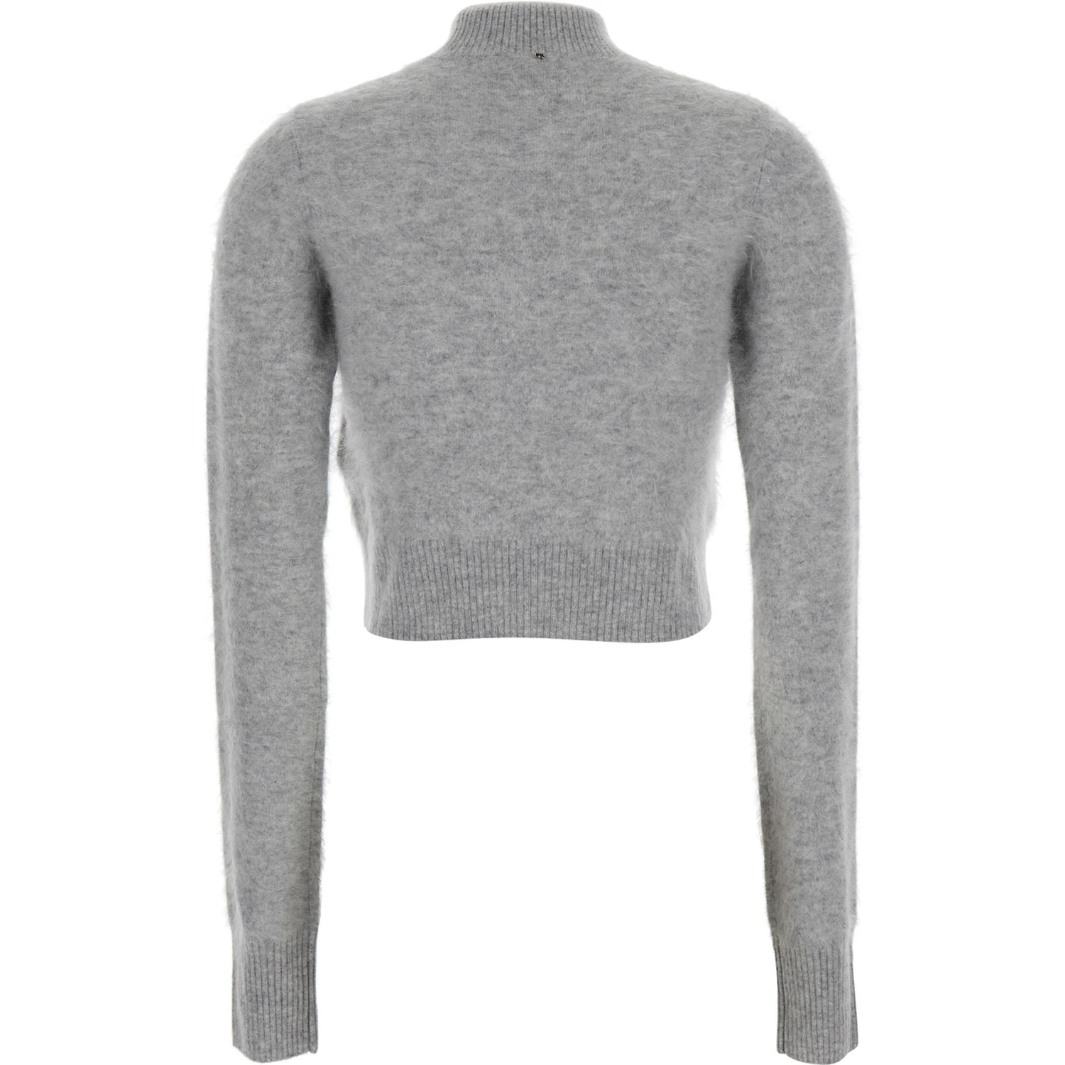 Gubbio Grey Cropped Sweater with High Neck in Cashmere Woman