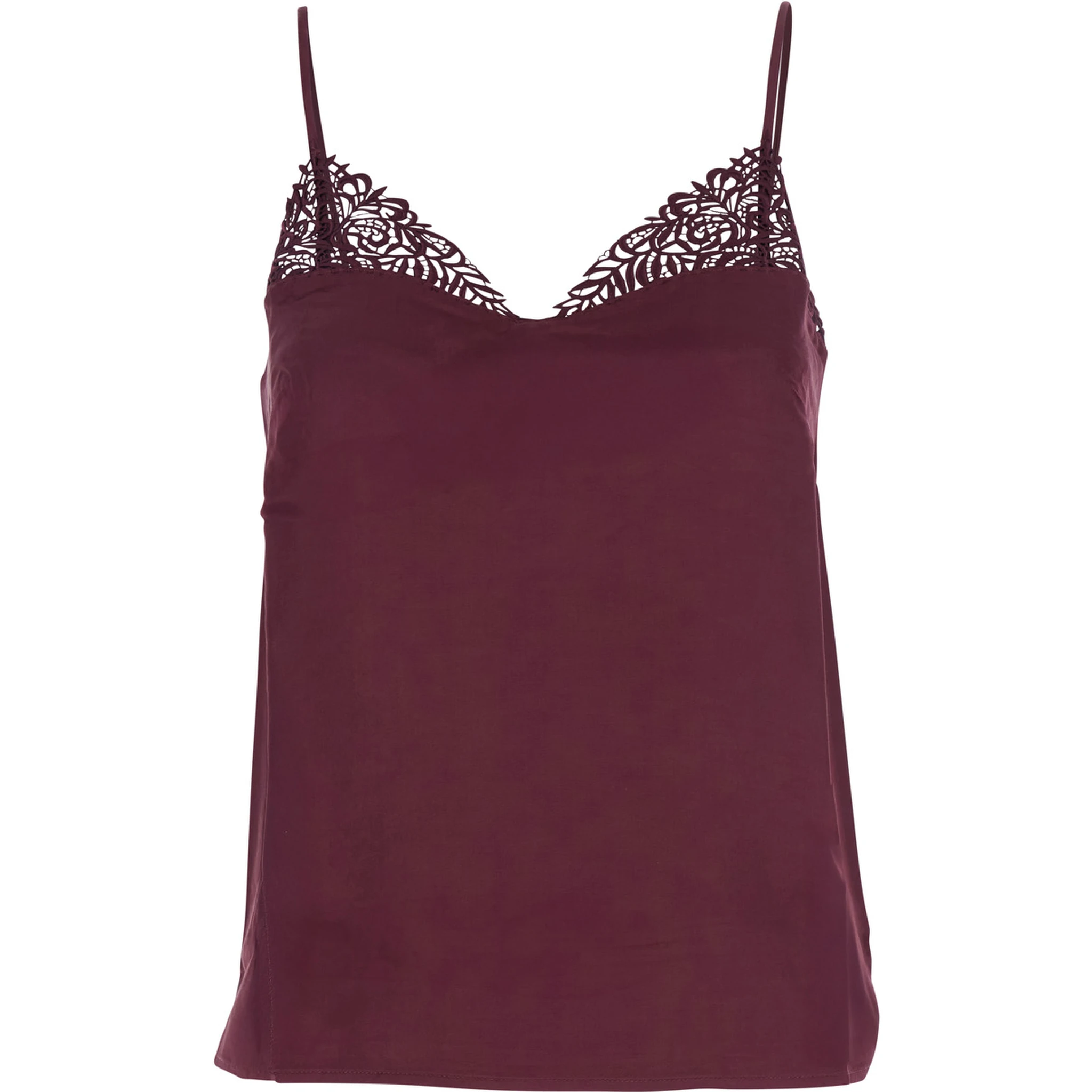 Bordeaux Top with Thin Strap and Logo Plaque on the Back in Fabric Woman