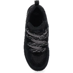 Lo Lowmel Black Sneakers with Mesh Inserts and Logo on the Side in Suede Man