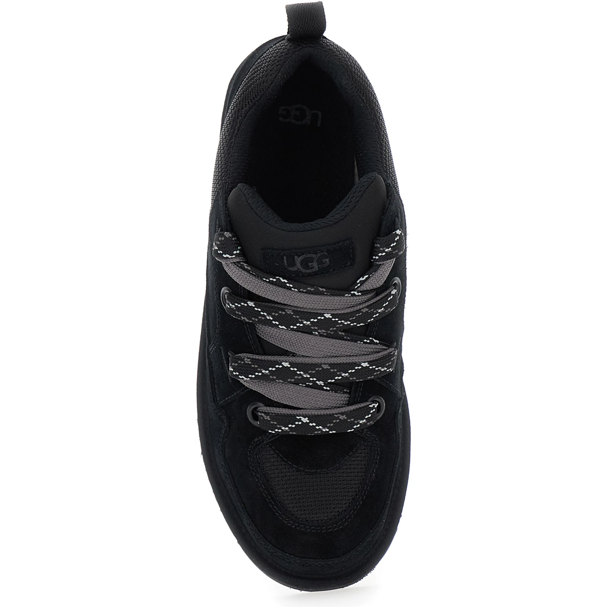 Lo Lowmel Black Sneakers with Mesh Inserts and Logo on the Side in Suede Man