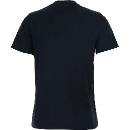 Black Crewneck T-Shirt with Logo Embroidery on the Front in Cotton Woman