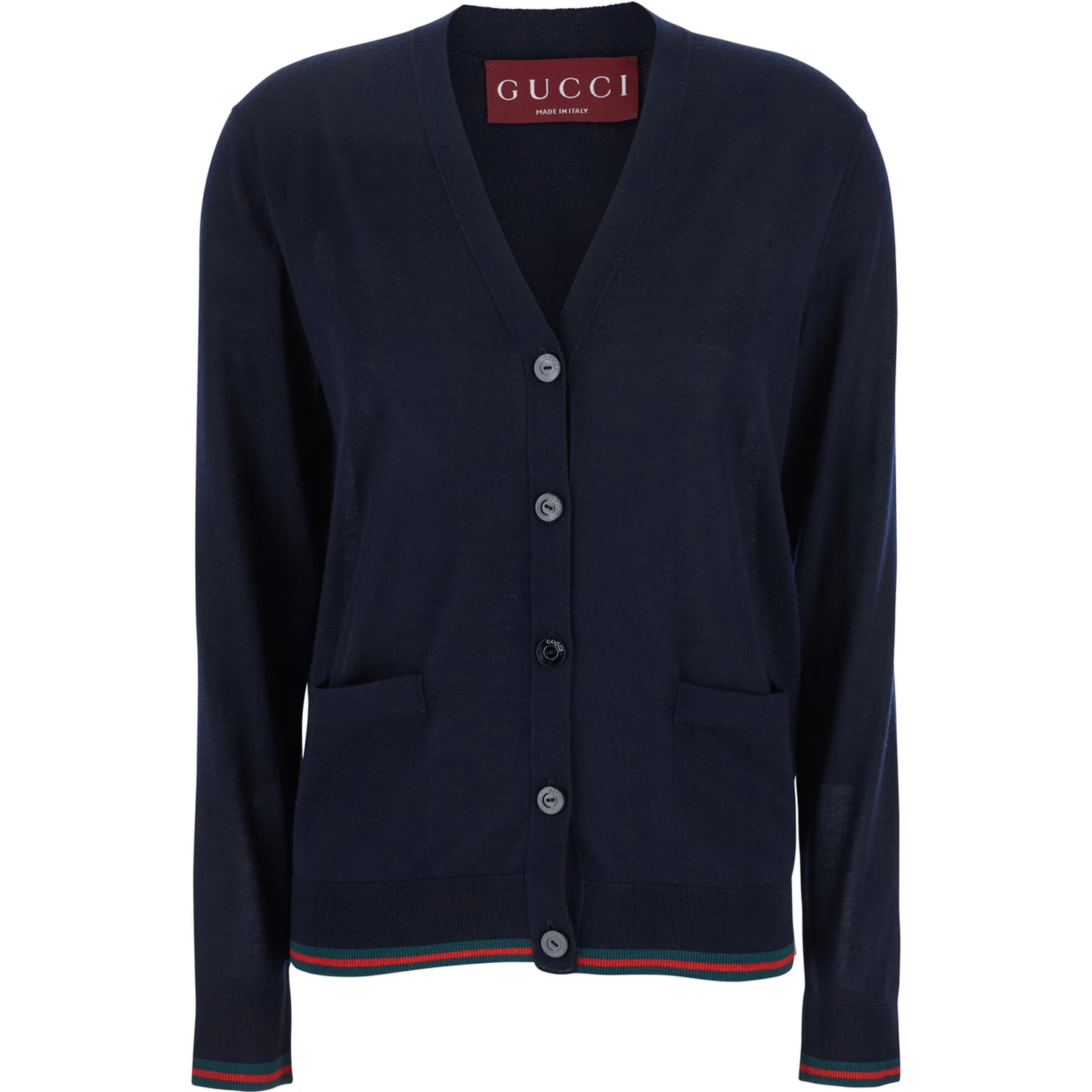 Blue Cardigan with Web Detail on the Edges in Cashmere and Silk Blend Woman