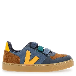 V-10 Multicolor Low Top Sneakers with Logo Patch on the Side and Logo Lettering on the Heel in Suede Boy