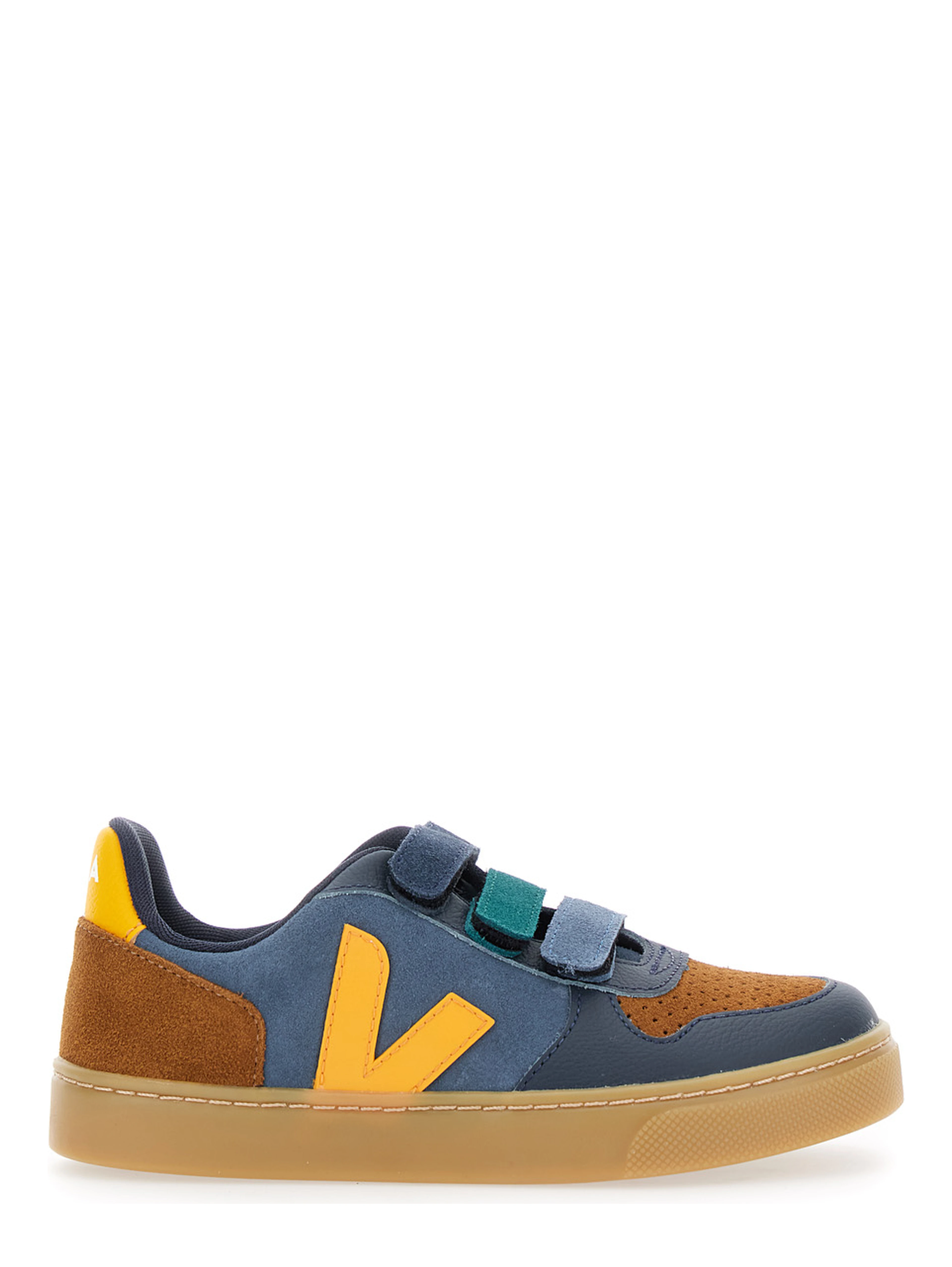 V-10 Multicolor Low Top Sneakers with Logo Patch on the Side and Logo Lettering on the Heel in Suede Boy