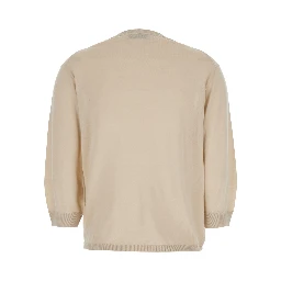 Amici Beige Sweater with Three-Quarter Sleeves in Virgin Wool Woman