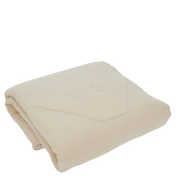 Beige Blanket with Logo Embroidery on the Front in Cotton Home