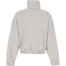 Grey Turtleneck Knit Sweater in Cashmere Woman