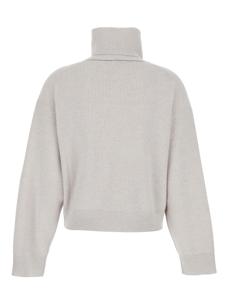 Grey Turtleneck Knit Sweater in Cashmere Woman alternative