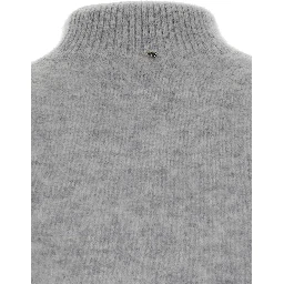 Gubbio Grey Cropped Sweater with High Neck in Cashmere Woman