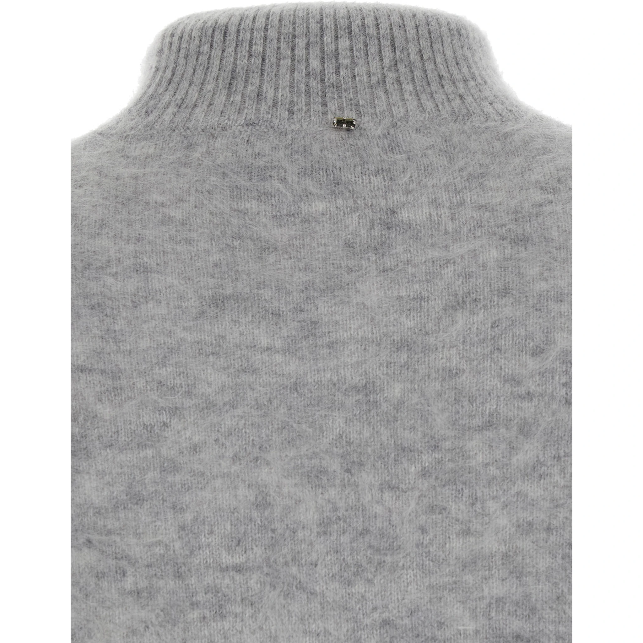 Gubbio Grey Cropped Sweater with High Neck in Cashmere Woman
