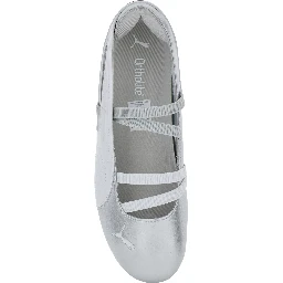 Speedcat Metallic Ballet Shoes with Elastic Band and Logo on the Front in Tech Fabric Woman