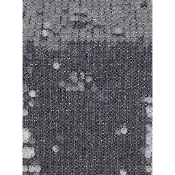 Grey Sleeveless Top with All-Over Sequins in Tech Fabric Woman