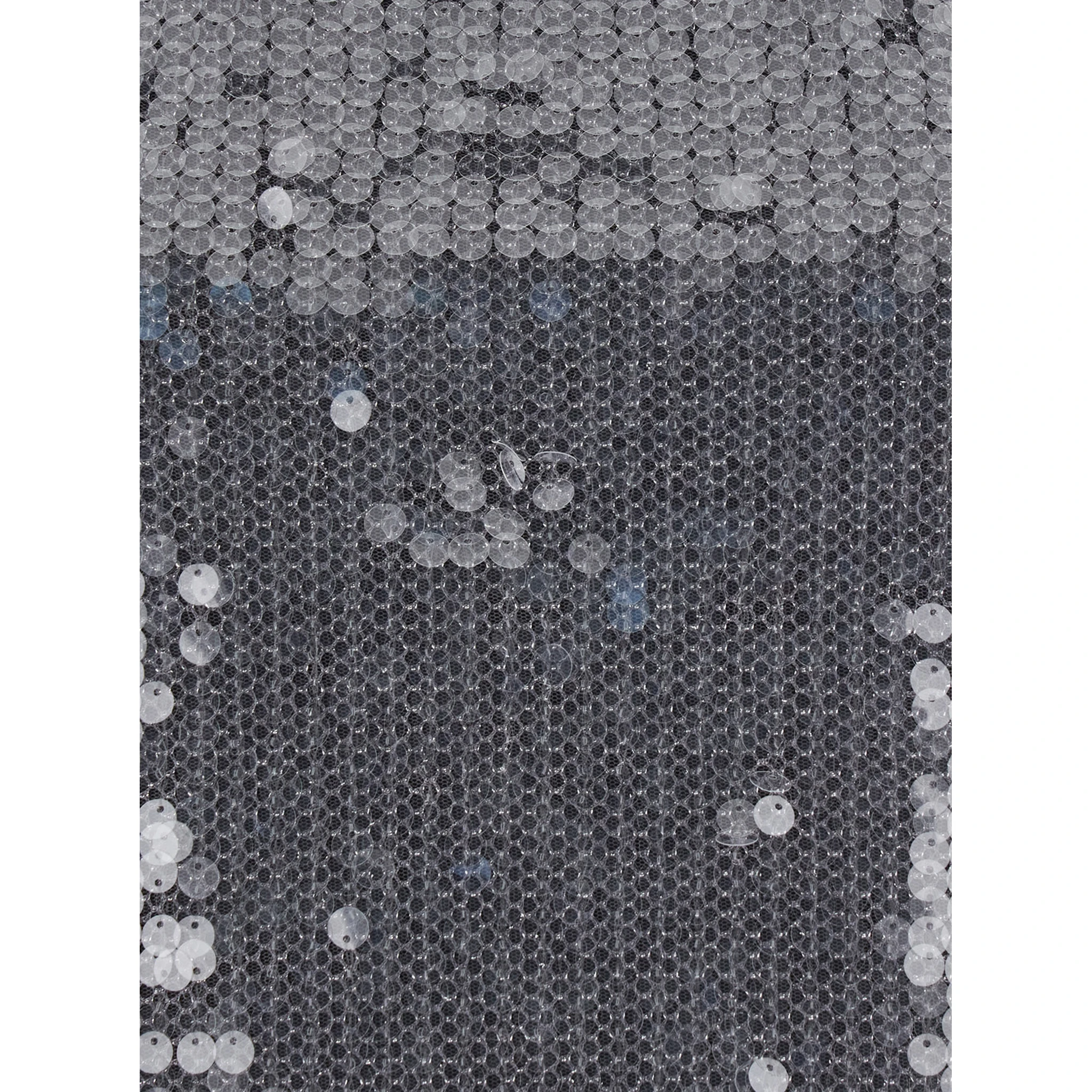 Grey Sleeveless Top with All-Over Sequins in Tech Fabric Woman