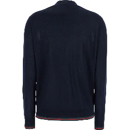 Blue Cardigan with Web Detail on the Edges in Cashmere and Silk Blend Woman