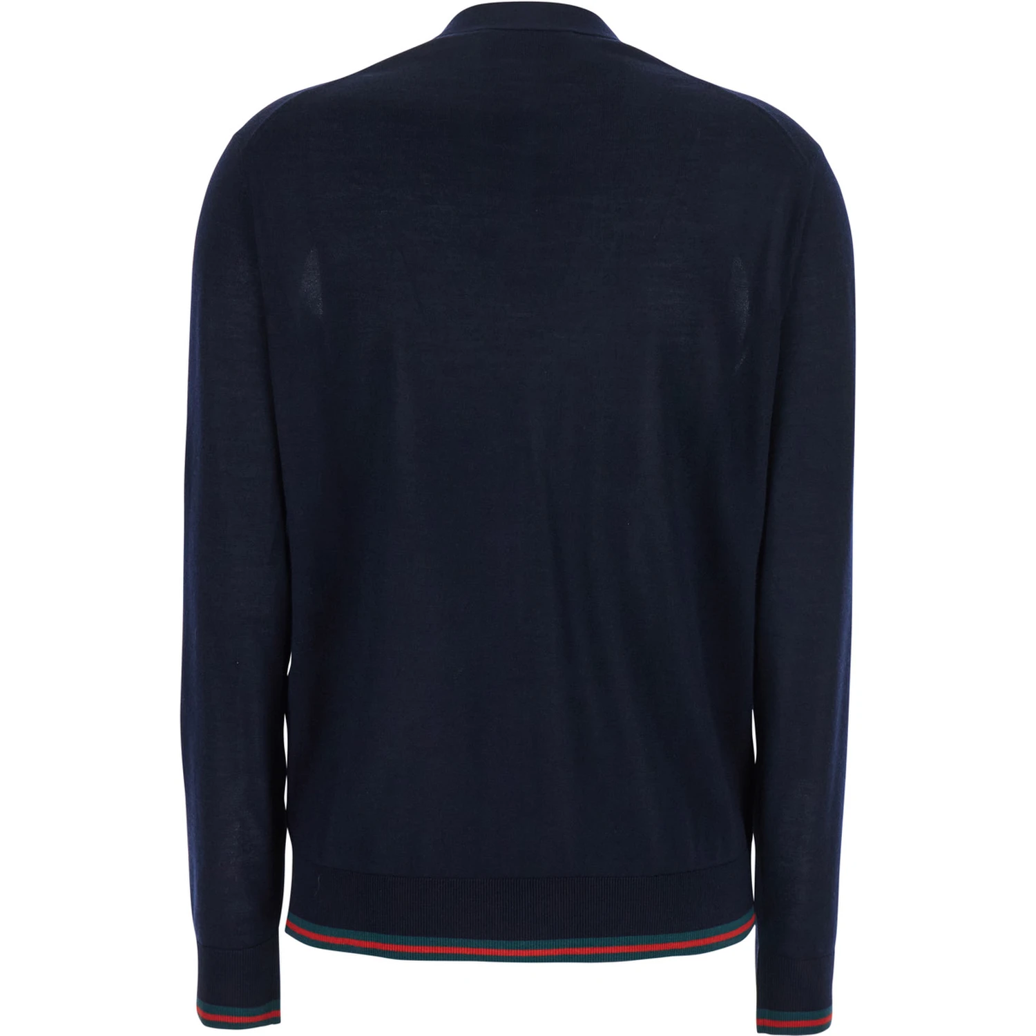 Blue Cardigan with Web Detail on the Edges in Cashmere and Silk Blend Woman