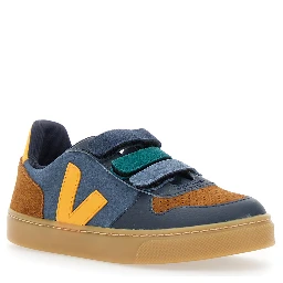V-10 Multicolor Low Top Sneakers with Logo Patch on the Side and Logo Lettering on the Heel in Suede Boy