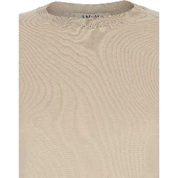 Amici Beige Sweater with Three-Quarter Sleeves in Virgin Wool Woman