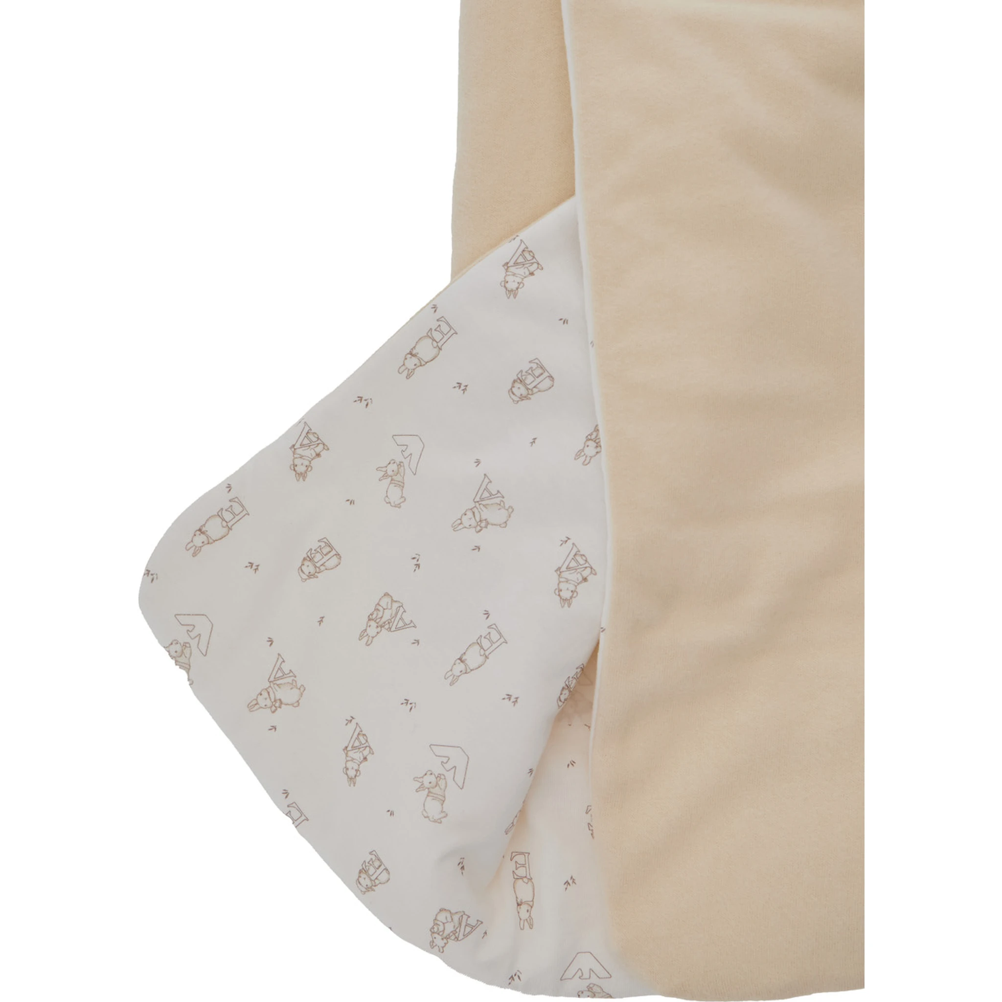 Beige Blanket with Logo Embroidery on the Front in Cotton Home